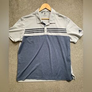 Adidas Men's Polo Shirt in Gray and Navy